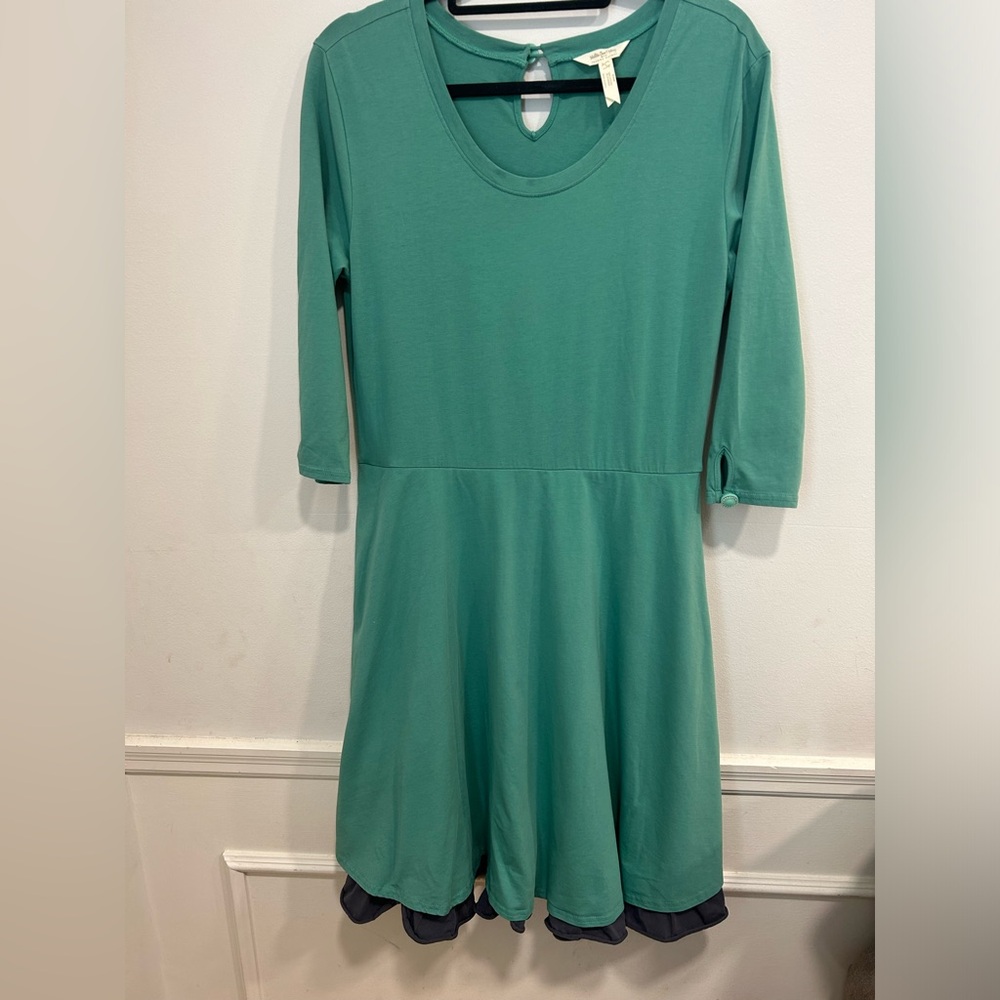 Matilda Jane W/ Joanna Gaines Green Flare A-Line Dress, Size Large